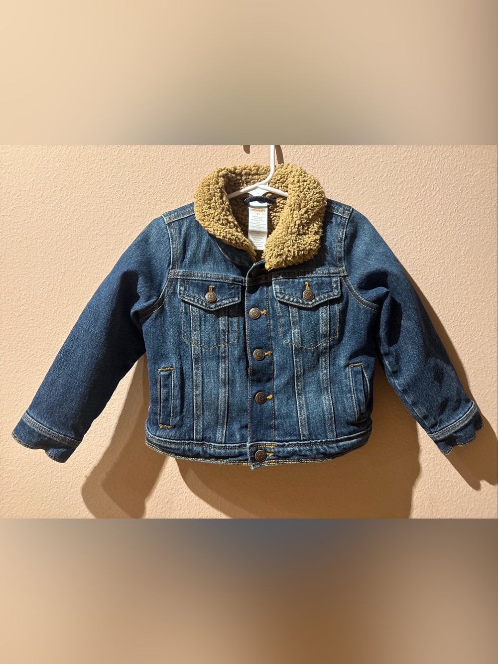 Gymboree Denim Jacket Sherpa Collar Fleece Lined Sz 2T Toddler